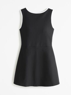 YPB sculptLUX Curve Love Slash Mini Dress Black Athletic Activewear Size S